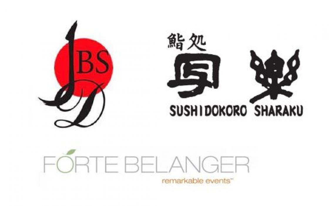 Logos for Japanese Business Society of Detroit, Sharaku, and Forte Belanger