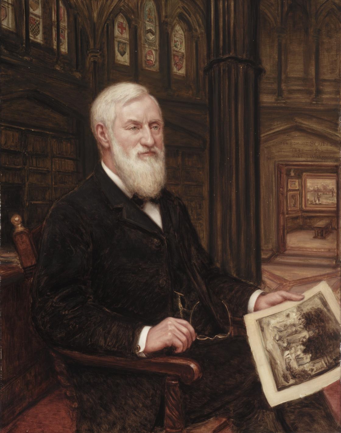 Robert J. Wickenden, James Edmund Scripps, 1907, oil on canvas (58 x 36 inches). Detroit Institute of Arts, Gift of the Estate of James E. Scripps, 07.2. Photography Courtesy The Detroit Institute of Arts.