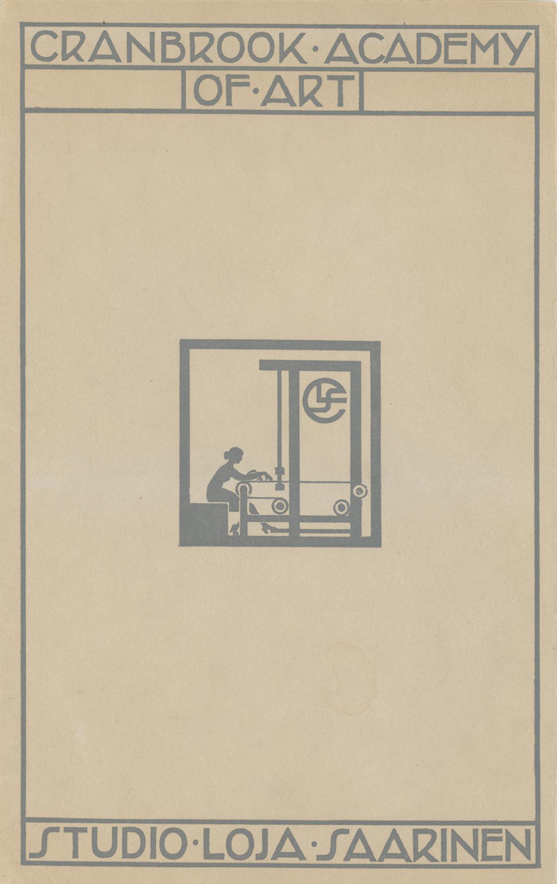 Cover of a Studio Loja Saarinen brochure, c. 1932. Courtesy Cranbrook Archives, Saarinen Family Papers.