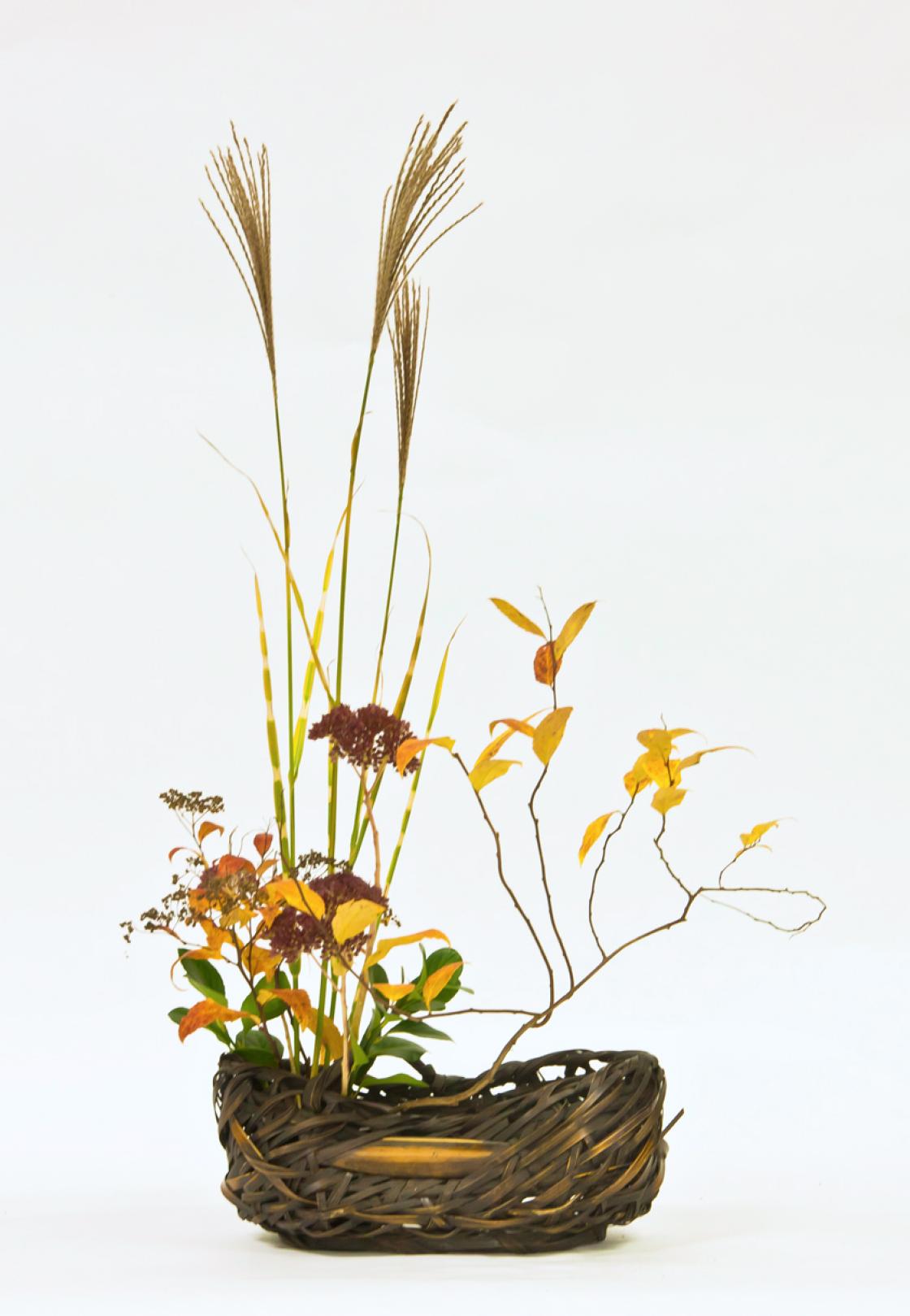 Ikebana Basket Arrangement from Ikebana International Detroit Chapter 85