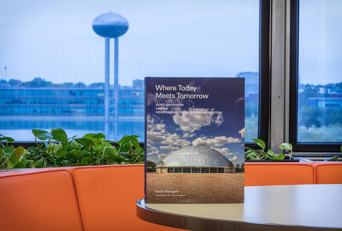 Photograph of the "Where Today Meets Tomorrow" book at the General Motors (GM) Technical Center