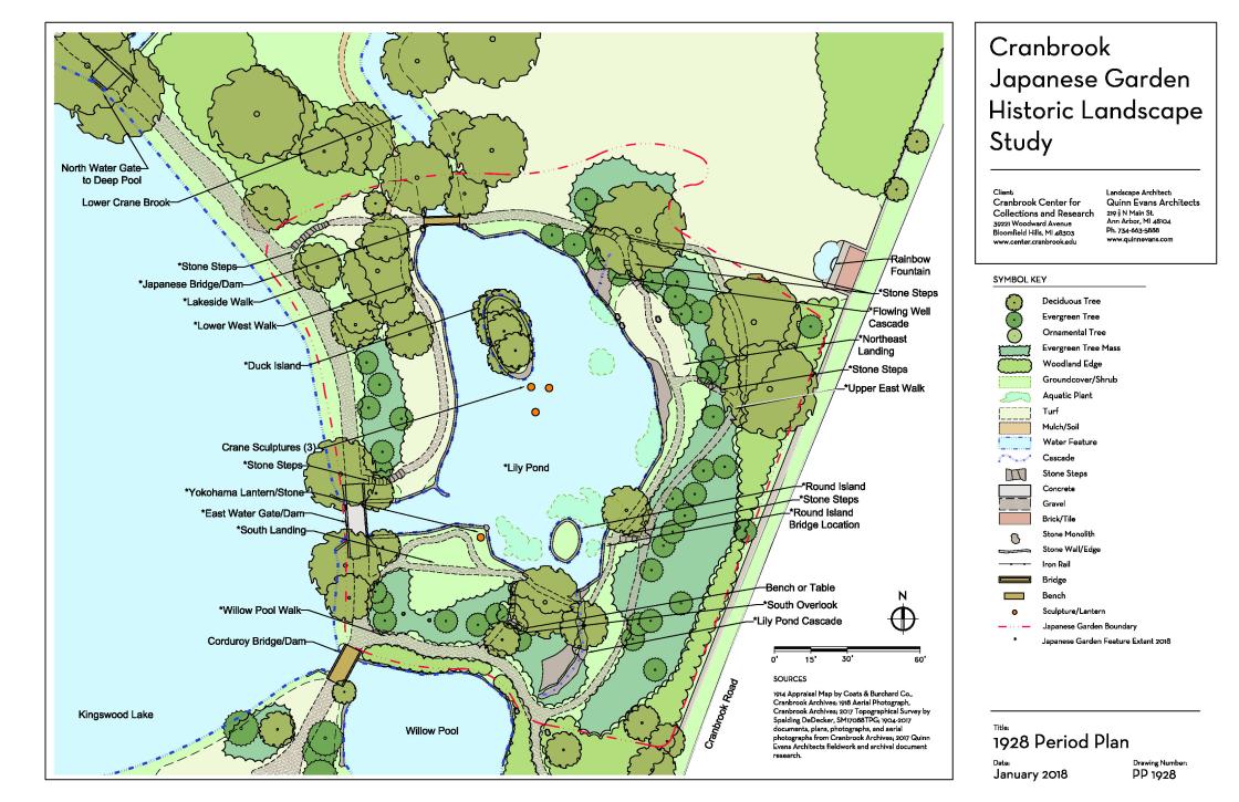 Photograph of the Cranbrook Japanese Garden 1928 Period Plan