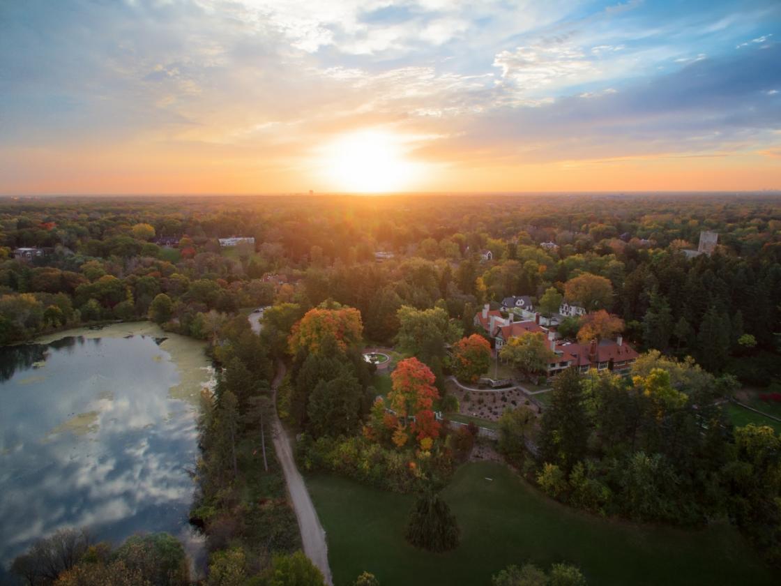 Aerial view of Cranbrook's campus - Cranbrook House - Photo by Colton Graub, CS '13