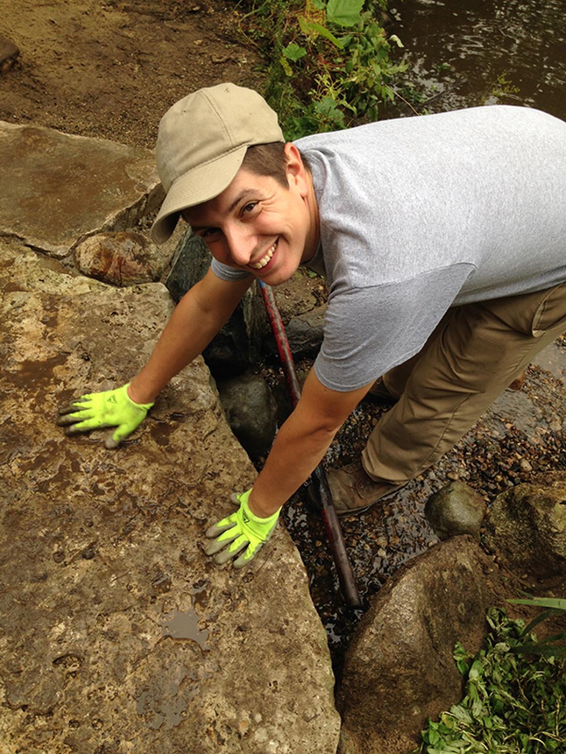 Jason Berlingieri of the Cranbrook Landscaping Team, October 7, 2018. Photography by Gregory Wittkopp.