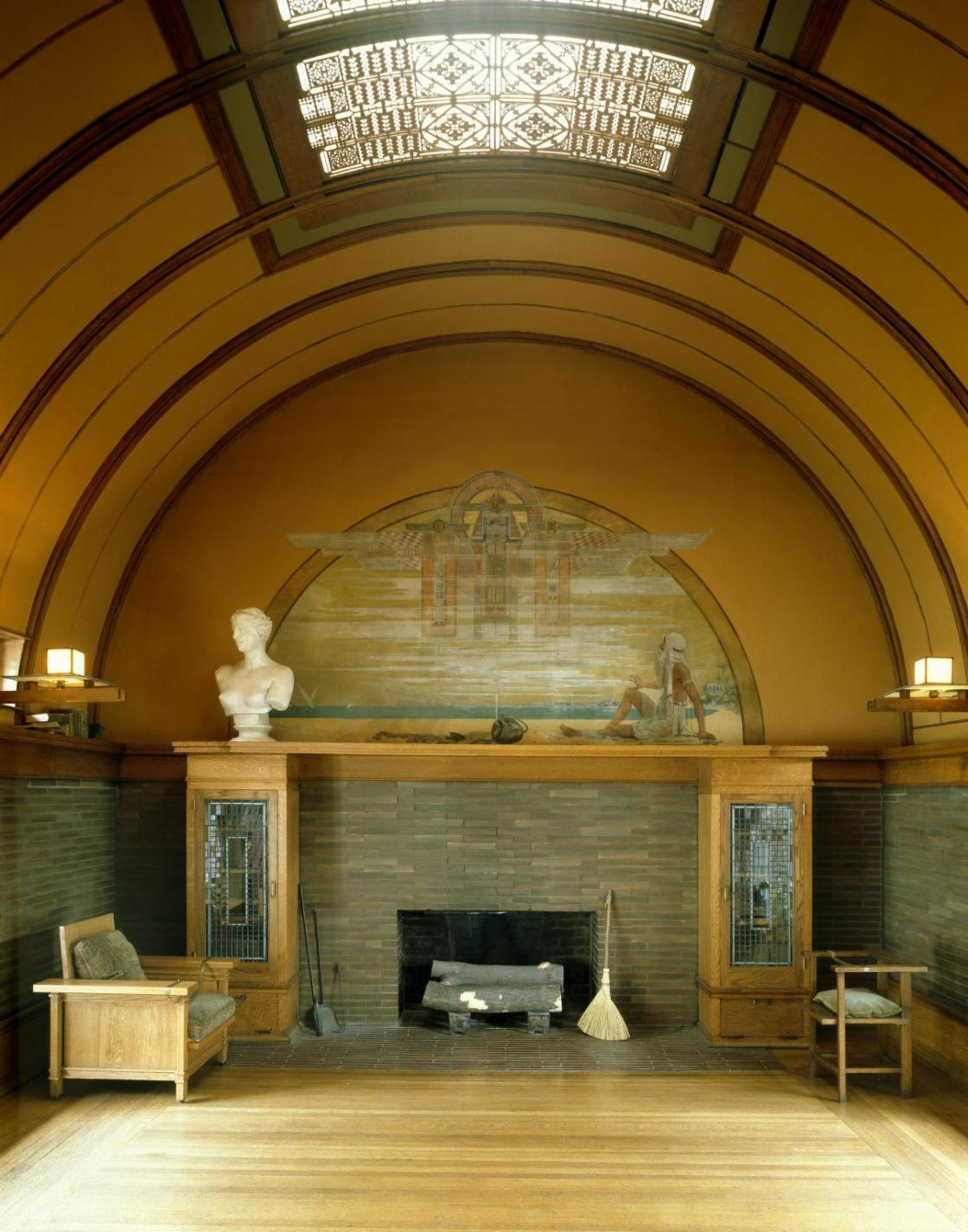 Photograph of the interior of the playroom at Frank Lloyd Wright's Oak Park studio and home