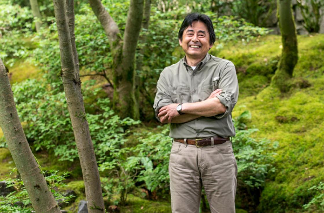 Photograph of Sadafumi Uchiyama in the Portland Japanese Garden